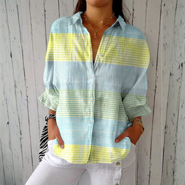 Blouse | Pastel Grid Pattern, Relaxed Silhouette 0