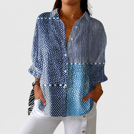 Blouse | Printed Pattern, Adjustable Sleeves 0