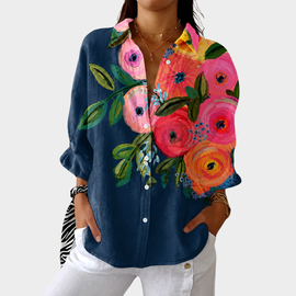 Blouse | Printed Pattern, Loose Flowing Silhouette 0