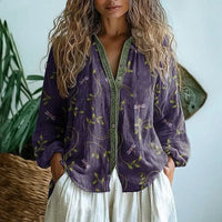 Blouse | Relaxed Fit, Lightweight Nature Print 0