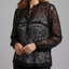 Blouse | Sheer Lace Overlay, Tie-Front Neckline 2