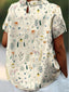 Short-sleeved blouse featuring a vibrant floral pattern, perfect for casual outings or summer events. 3