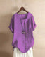 Elegant short-sleeve blouse featuring a stylish round neckline, perfect for casual and formal occasions. 10
