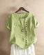 Elegant short-sleeve blouse featuring a stylish round neckline, perfect for casual and formal occasions. 8