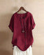 Elegant short-sleeve blouse featuring a stylish round neckline, perfect for casual and formal occasions. 9