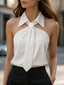 Blouse | Sleeveless, Halter Neck Tie Detail 11