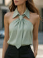 Blouse | Sleeveless, Halter Neck Tie Detail 12