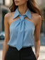 Blouse | Sleeveless, Halter Neck Tie Detail 15