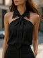 Blouse | Sleeveless, Halter Neck Tie Detail 8