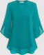 Blouse | Split V-Neckline, Flared Three-Quarter Sleeves 1