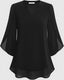 Blouse | Split V-Neckline, Flared Three-Quarter Sleeves 2