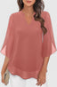 Blouse | Split V-Neckline, Flared Three-Quarter Sleeves 5