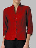 Blouse | Vintage Long Sleeves, Stand-Up Collar 0