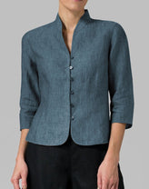 Blouse | Vintage Long Sleeves, Stand-Up Collar 2