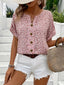 Button Top | Short Sleeve, Printed Design 0