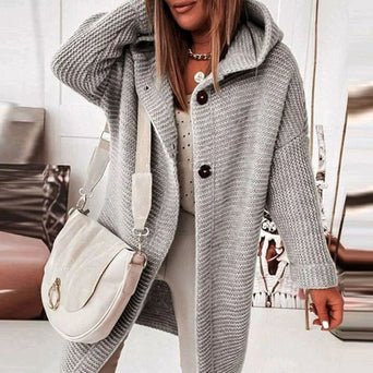 Cardigan Jacket | Relaxed Fit, Hooded Knit 0