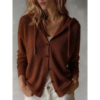 Cardigan Sweater | Hooded Neckline, Textured Knit 0