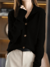 Cardigan | Button Front, Collar Detail, Relaxed Fit 6