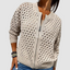 Cardigan | Hollow-Knit Design, Zipper Closure 0