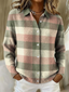 Cardigan | Pastel Plaid Pattern, Button Front Collar 0