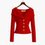 Cardigan | Ribbed Knit, Off-Shoulder Fold-Over Collar 2