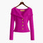 Cardigan | Ribbed Knit, Off-Shoulder Fold-Over Collar 5