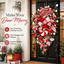 Peppermint Christmas Door Swag with Candy Cane Details