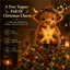 Highland Cow Tree Topper with Glowing Star