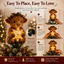 Highland Cow Tree Topper with Glowing Star