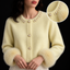 Women’s Mongolian Cashmere Cardigan with Akoya Pearl Details and Fur-Lined Sleeves