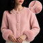 Women’s Mongolian Cashmere Cardigan with Akoya Pearl Details and Fur-Lined Sleeves