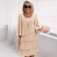 Chiffon Dress | Layered Design, Flowy Bell Sleeves 3