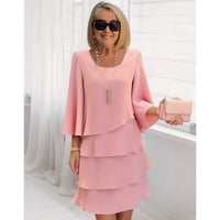 Chiffon Dress | Layered Design, Flowy Bell Sleeves 4