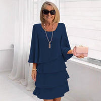 Chiffon Dress | Layered Design, Flowy Bell Sleeves 5