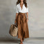 Co Ord Set | Button-Down Blouse, Tie-Waist Midi Skirt 1
