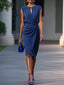 Cocktail Dress | Keyhole Neckline, Midi Length 1