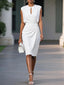 Cocktail Dress | Keyhole Neckline, Midi Length 2