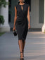 Cocktail Dress | Keyhole Neckline, Midi Length 3