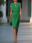 Cocktail Dress | Keyhole Neckline, Midi Length 4