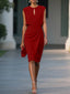 Cocktail Dress | Keyhole Neckline, Midi Length 5
