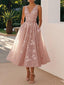 Cocktail Dress | Waist Bow, Floral Print, Midi Length 3