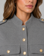 Cropped Jacket | Gold Button Detailing, Stand Collar 6