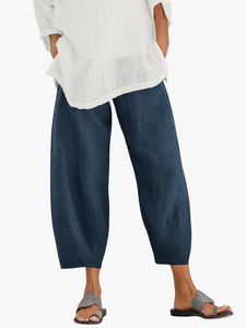 Cropped Trousers | Cotton Fabric, Relaxed Fit 1
