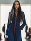 Denim Jumpsuit | Wide Leg Pants, Long Sleeve Front Zip 3