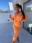 Dress Set | Casual Sweatshirt, Form-Fitting Dress 0