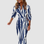Dresses | Vertical Striped Pattern, Button-Down Front, Midi Length 3