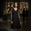 Evening Gown | Classic V-Neckline, Shimmering Sleeves 1