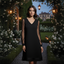 Evening Gown | Classic V-Neckline, Shimmering Sleeves 3