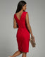 Fitted Dress | V-Neckline, Side Slit Detail 1