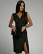 Fitted Dress | V-Neckline, Side Slit Detail 3